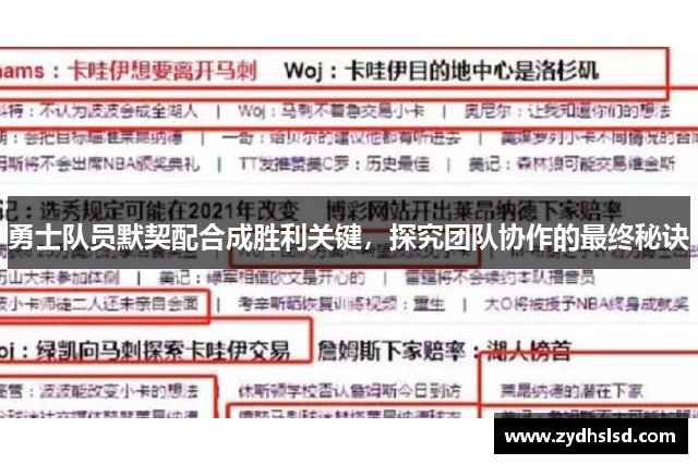 勇士队员默契配合成胜利关键，探究团队协作的最终秘诀